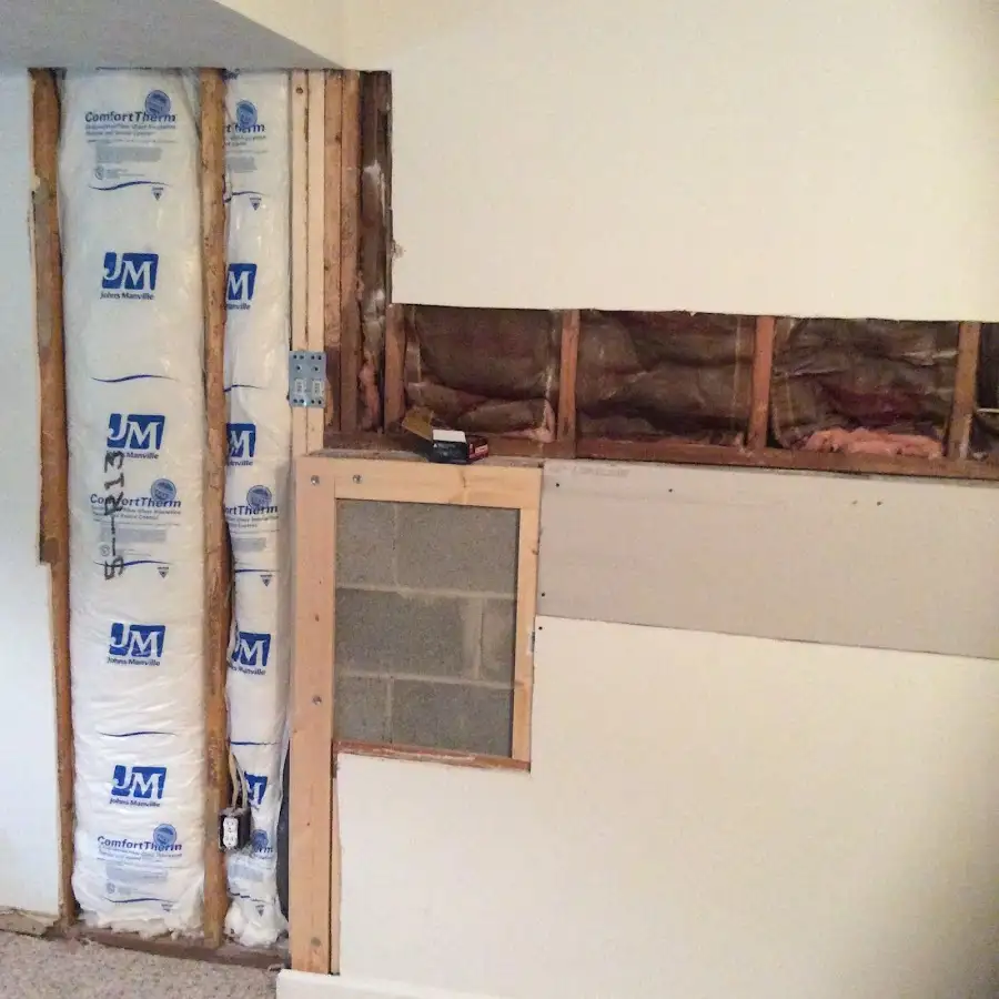 Wall insulation replacement during Basement Flood Cleanup in Sidney